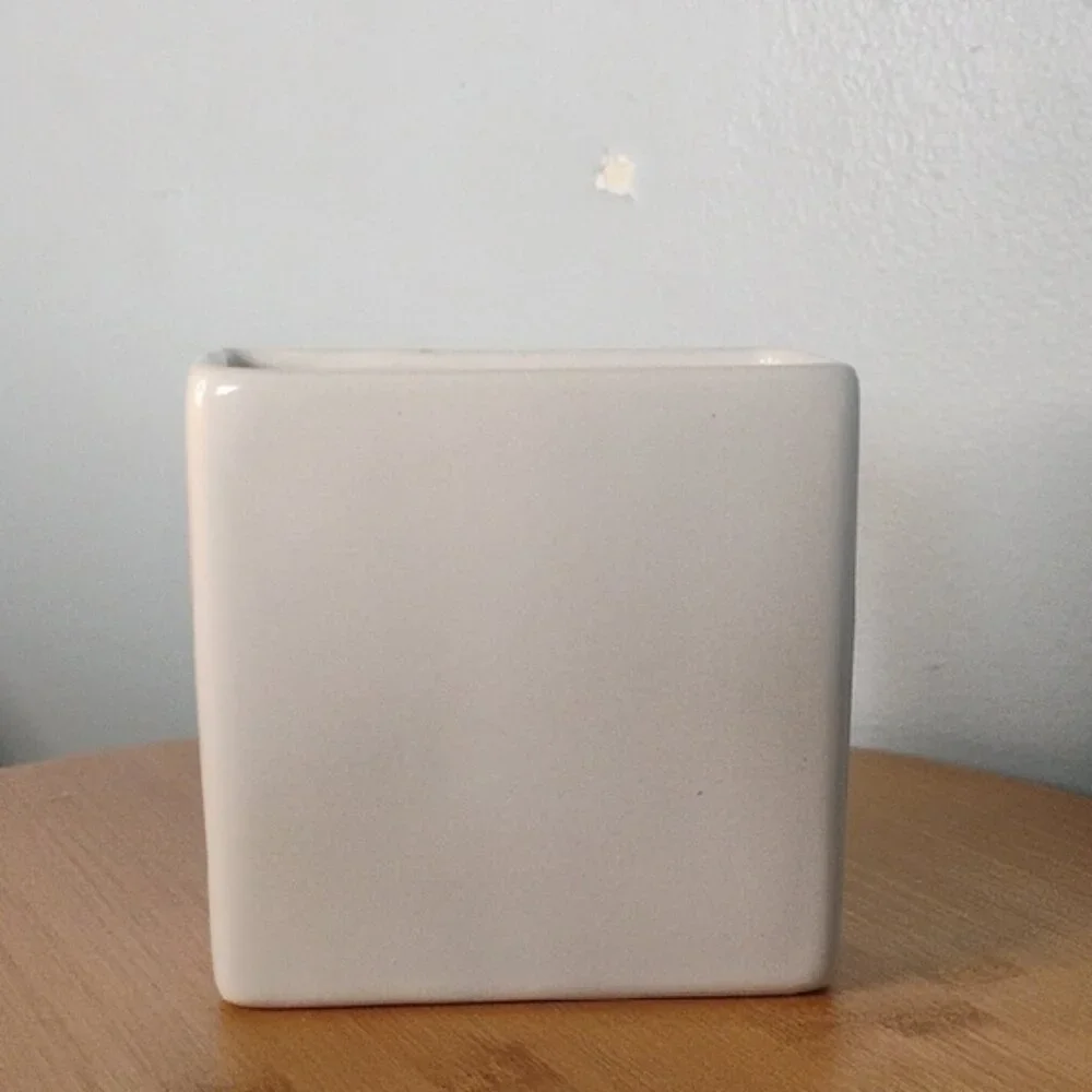 Rae Dunn Ceramics White and Red 'Live Love Teach' Pencil Note Pad Holder Caddy